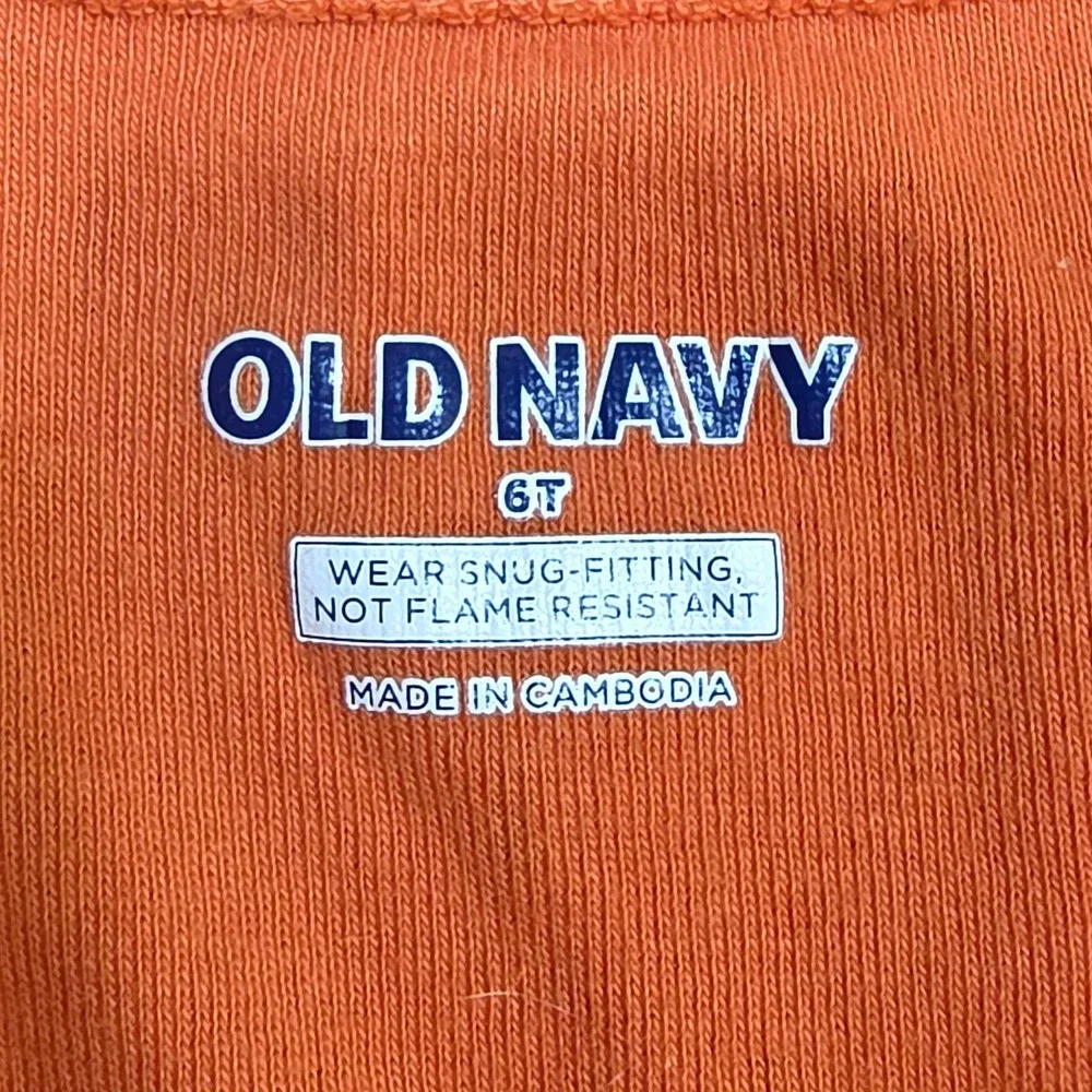 Old Navy Footed Pajamas Unisex 6T Orange Navy Fox Striped 2 Pack Sleeper Set